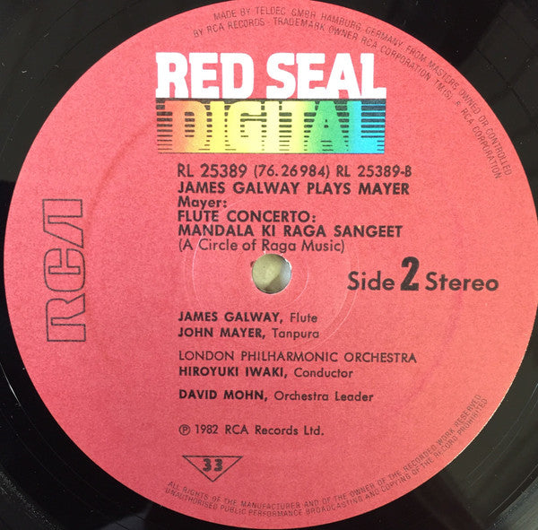 John Mayer (2) / James Galway : Galway Plays Mayer: Sri Krishna / Flute Concerto: Mandala Ki Raga Sangeet (LP, Album)