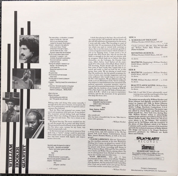 William Hooker Quartet : Lifeline (LP)