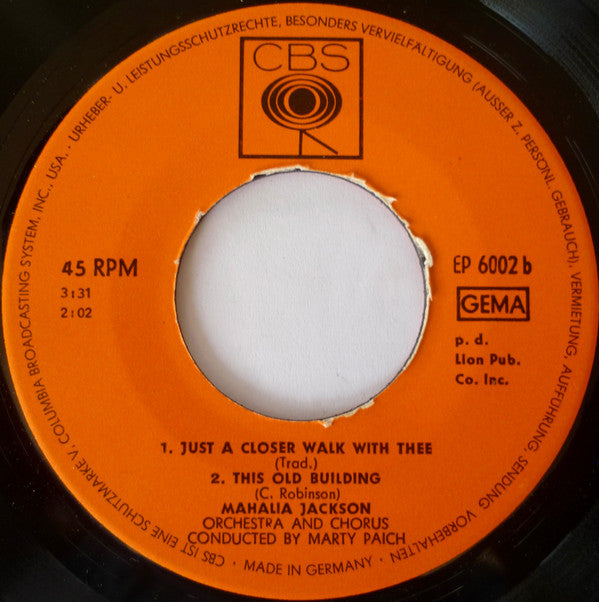 Mahalia Jackson : Mahalia Jackson (7", EP)