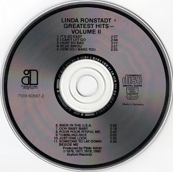 Linda Ronstadt : Greatest Hits Volume Two (CD, Comp, RP)