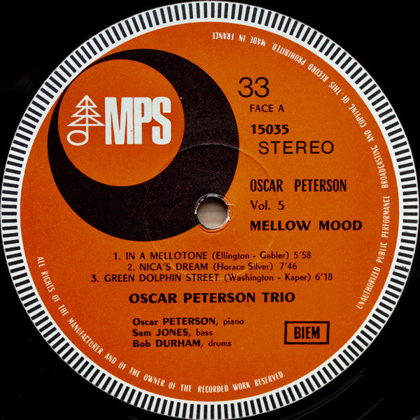 Oscar Peterson : Mellow Mood (LP, Album, Gat)
