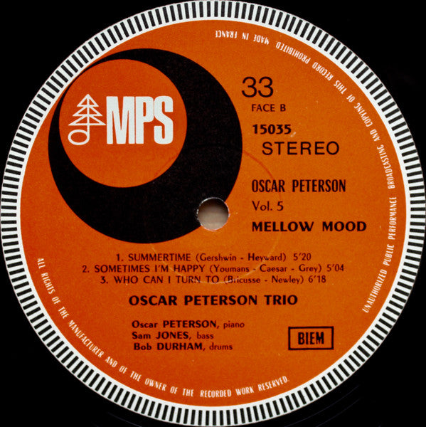 Oscar Peterson : Mellow Mood (LP, Album, Gat)