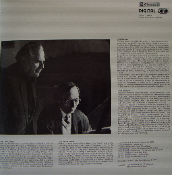 Franz Schubert - Ernst Haefliger, Jörg Ewald Dähler : Winterreise (2xLP, Album, DMM)