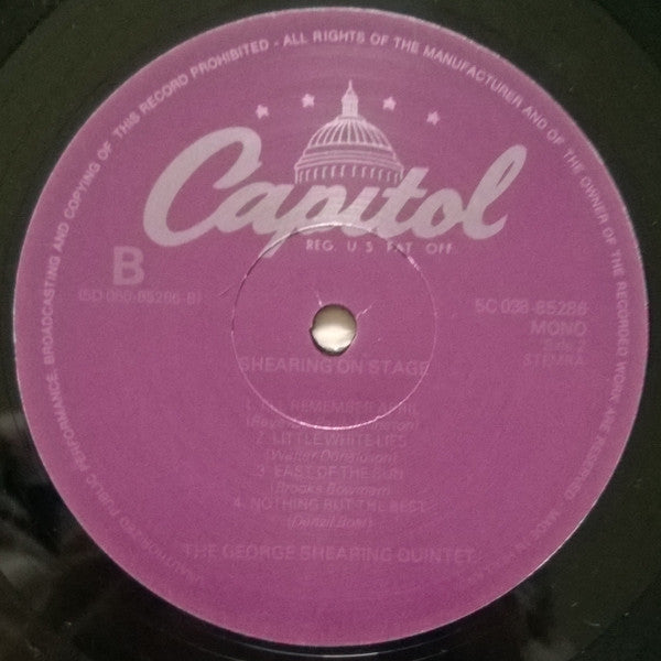 The George Shearing Quintet : Shearing On Stage! (LP, Album, Mono, RE)