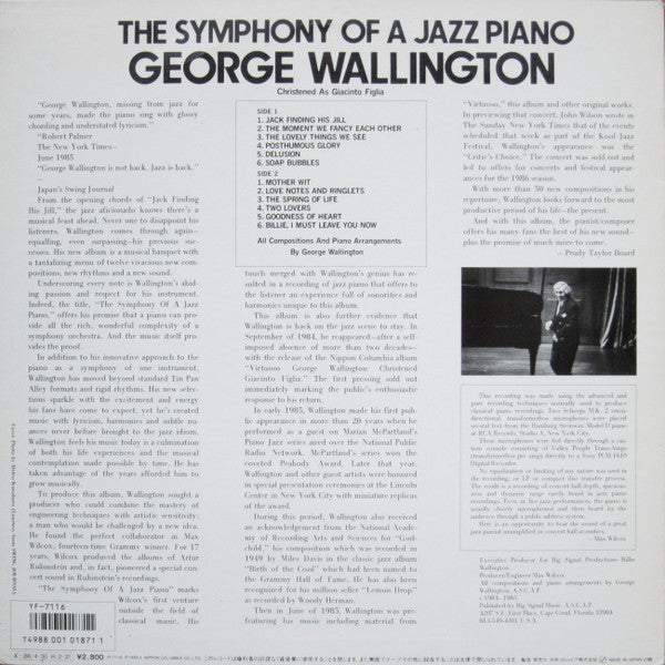 George Wallington : The Symphony Of A Jazz Piano (LP, Album)