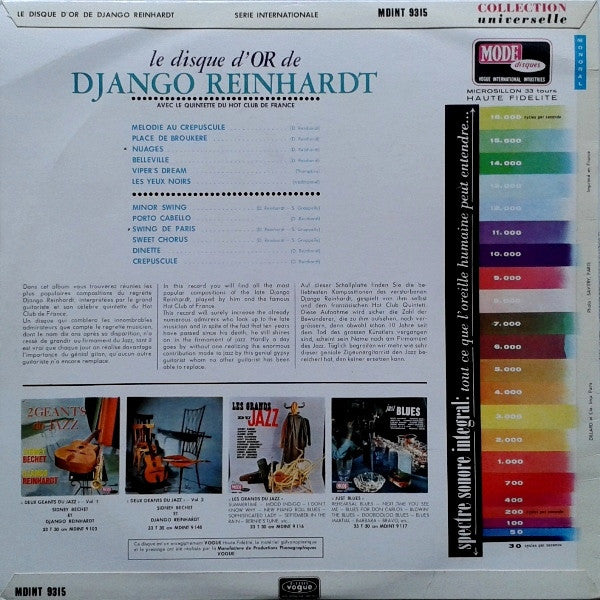 Django Reinhardt Avec Le Quintette Du Hot Club De France* : Le Disque D'Or De Django Reinhardt (LP, Comp, RE)