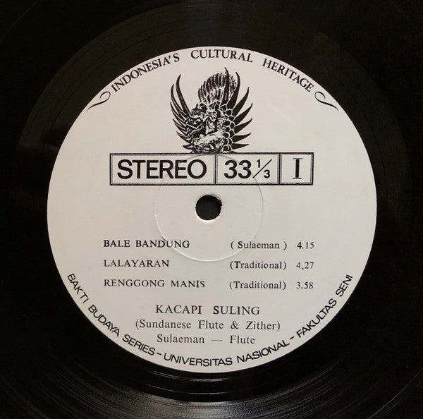 Sulaeman : Kacapi Suling- Sundanese Flute & Zither (10")