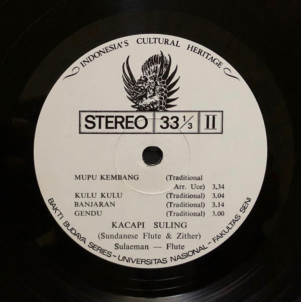 Sulaeman : Kacapi Suling- Sundanese Flute & Zither (10")