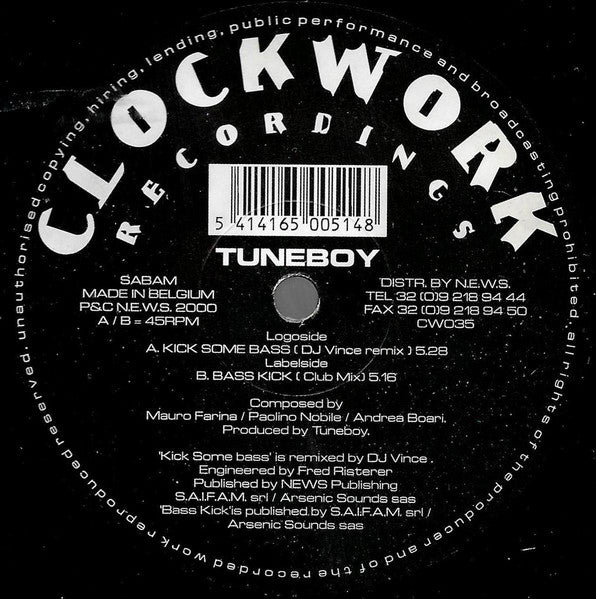 Tuneboy : Kick Some Bass (12")
