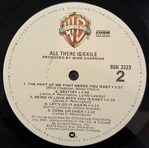 Exile (7) : All There Is (LP, Album, L.A)