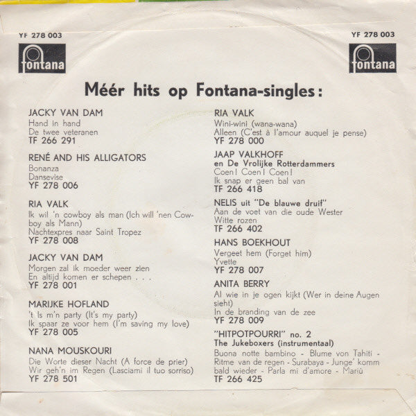 Jacky van Dam : Sjaan / Ach, Was 't Mijn Zuster Maar Geweest (7", Single, Mono)