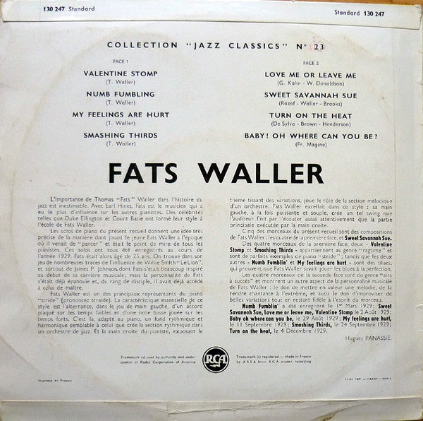Fats Waller : Fats Waller (10", Comp, Mono, RE)