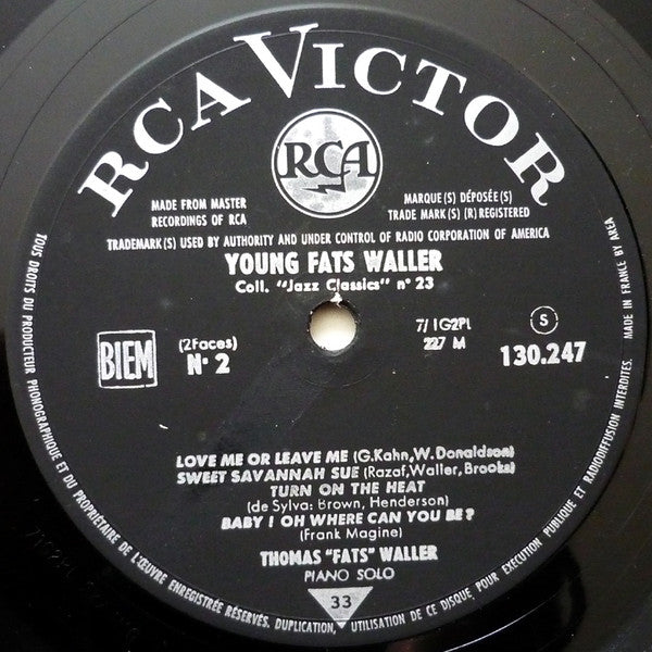 Fats Waller : Fats Waller (10", Comp, Mono, RE)