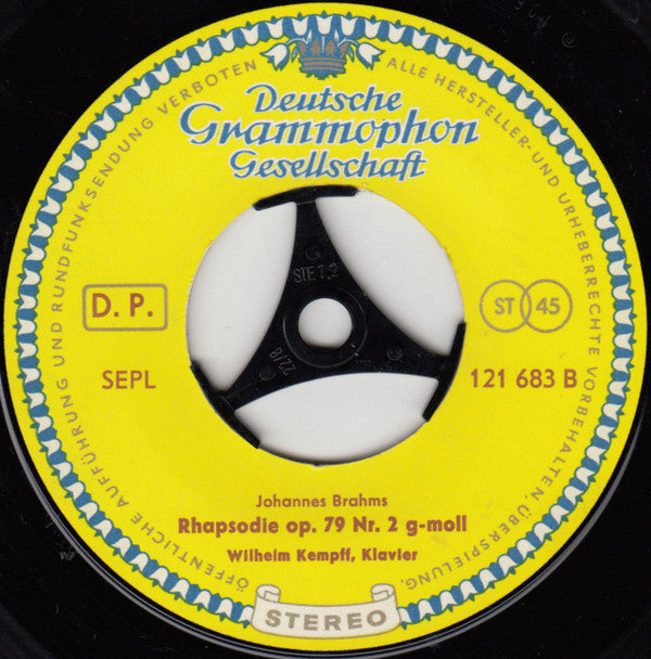 Johannes Brahms, Wilhelm Kempff : Rhapsodien Op. 79 (7")