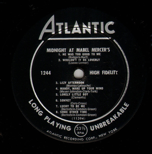 Mabel Mercer : Midnight At Mabel Mercer's (LP, Album, Bla)