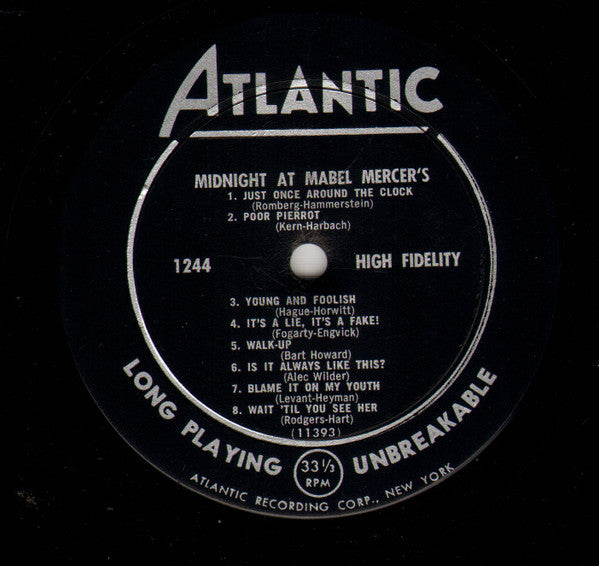 Mabel Mercer : Midnight At Mabel Mercer's (LP, Album, Bla)