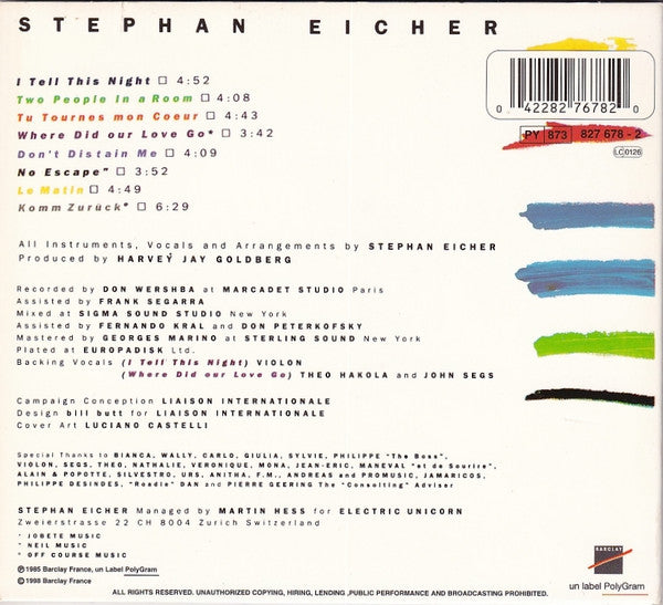 Stephan Eicher : I Tell This Night (CD, Album, RE, RM, Dig)