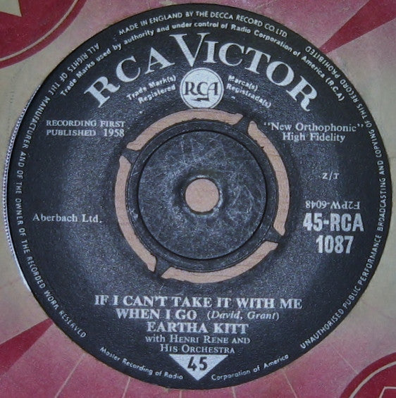 Eartha Kitt with Henri René And His Orchestra : Just An Old Fashioned Girl (7", Single, RE, RP)