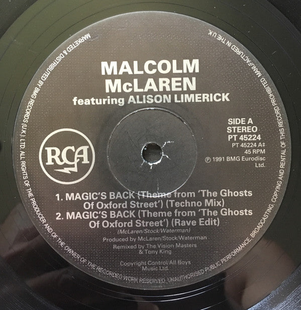 Malcolm McLaren Featuring Alison Limerick : Magic's Back (Theme From 'The Ghosts Of Oxford Street') (12")