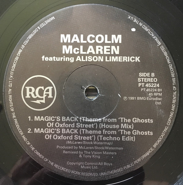 Malcolm McLaren Featuring Alison Limerick : Magic's Back (Theme From 'The Ghosts Of Oxford Street') (12")