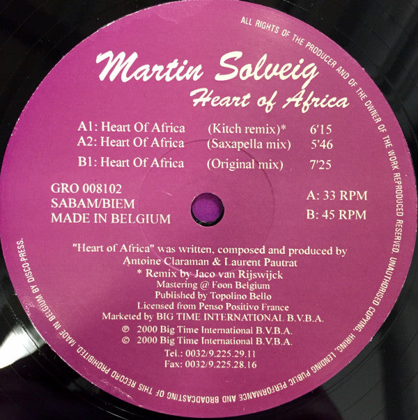 Martin Solveig : Heart Of Africa (12")