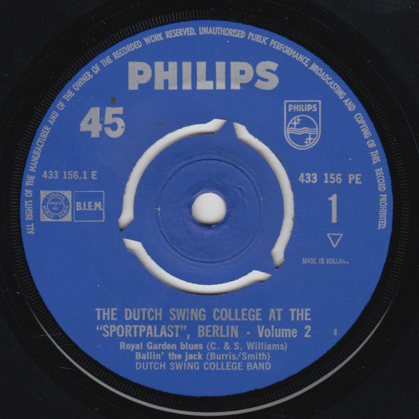 The Dutch Swing College Band : The Dutch Swing College At The "Sportpalast", Berlin - 2 (7", EP)