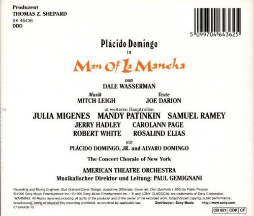 Placido Domingo, Mitch Leigh, Joe Darion : Man Of La Mancha (CD, Album)