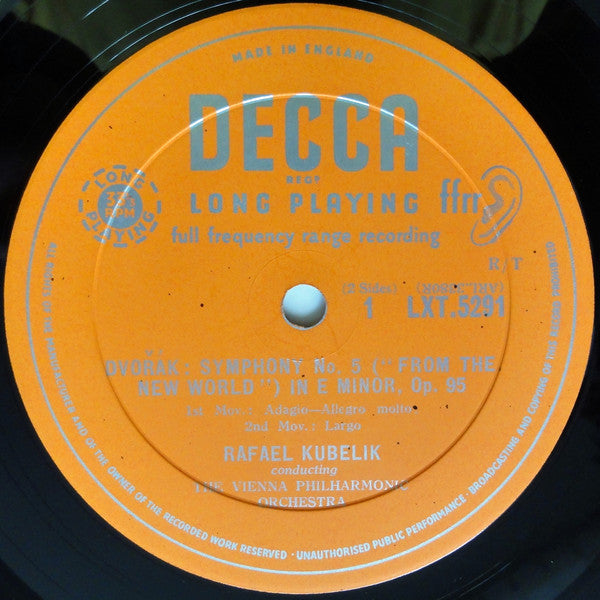 Antonín Dvořák - Rafael Kubelik Conducting Wiener Philharmoniker : Symphony No.5 In E Minor ('From The New World') Opus 95 (LP, Mono)