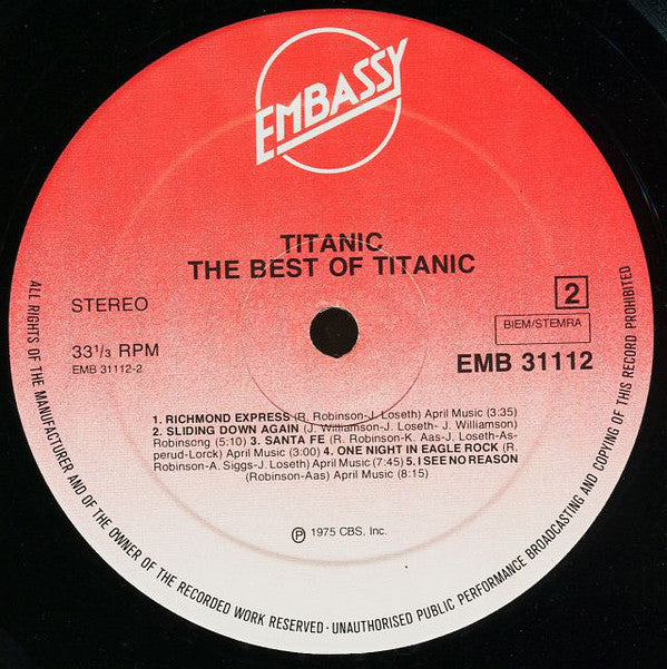 Titanic (3) : The Best Of Titanic (LP, Comp, RE)