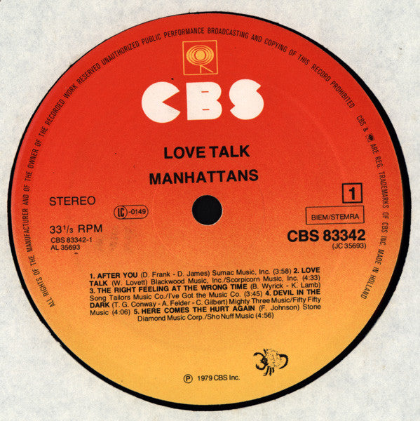 Manhattans : Love Talk (LP, Album)