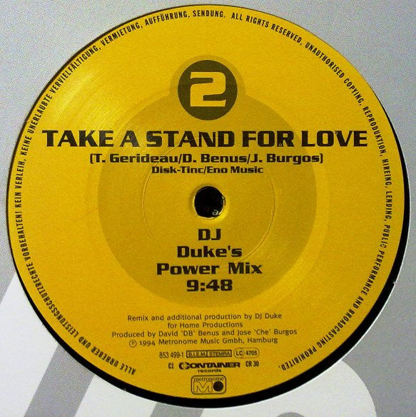 Gerideau : Take A Stand For Love (12")