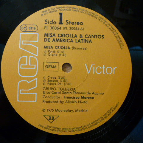 Grupo Toldería :  Misa Criolla Y Cantos De América Latina (LP, Album)