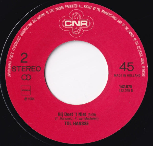 Tol Hansse : Heb Jij Nog Wat Te Doen (7", Single)