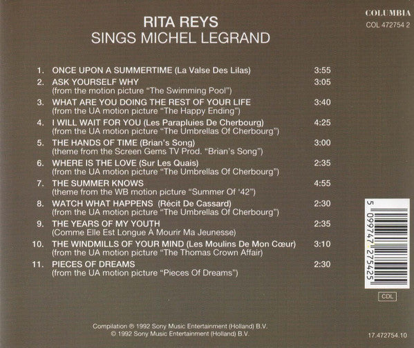 Rita Reys : Rita Reys Sings Michel Legrand (CD, Album)