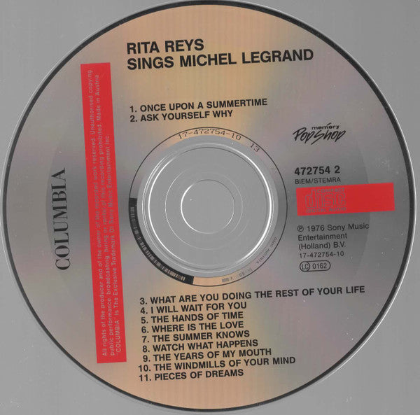 Rita Reys : Rita Reys Sings Michel Legrand (CD, Album)