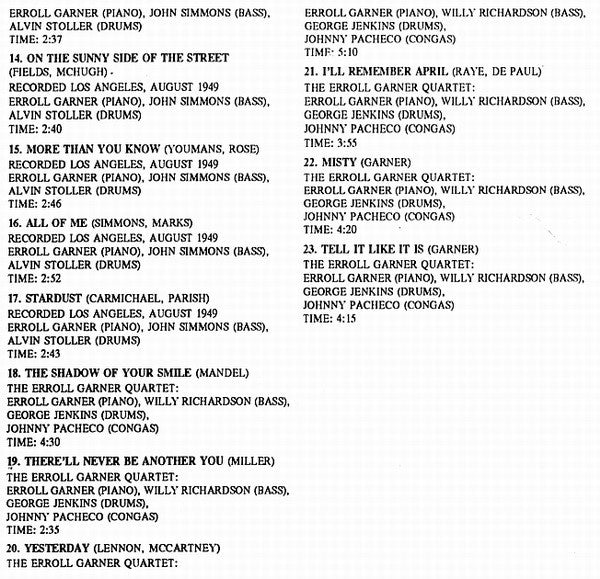 Erroll Garner : The Erroll Garner Story (CD, Comp)