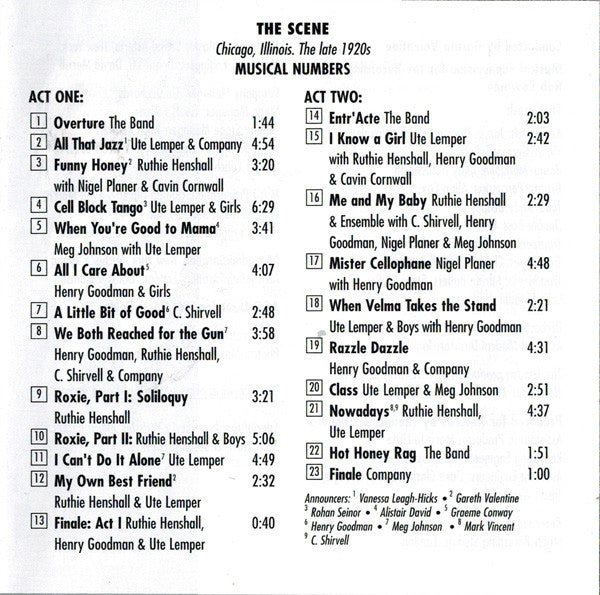 Various : Chicago The Musical (The London Cast Recording) (CD, Album)