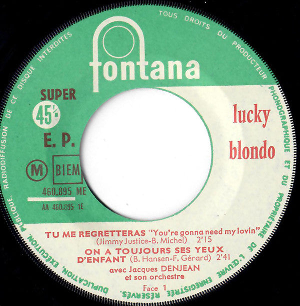 Lucky Blondo : Tu Me Regretteras (7", EP)