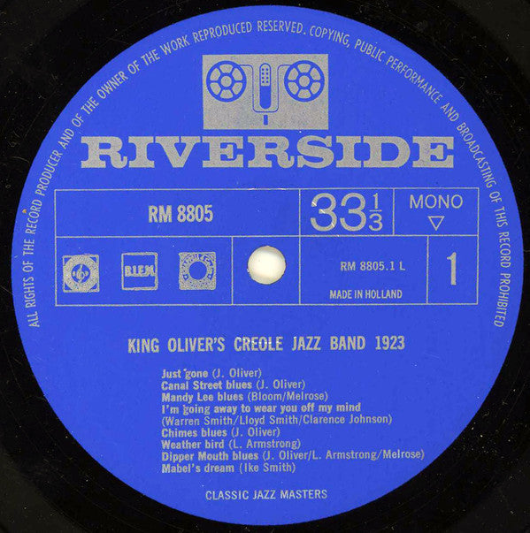 King Oliver's Creole Jazz Band Featuring Louis Armstrong & Johnny Dodds : 1923   (LP, Comp, Mono)