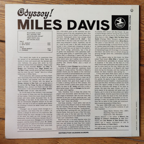 Miles Davis : Odyssey! (LP, Album, RE, RM)