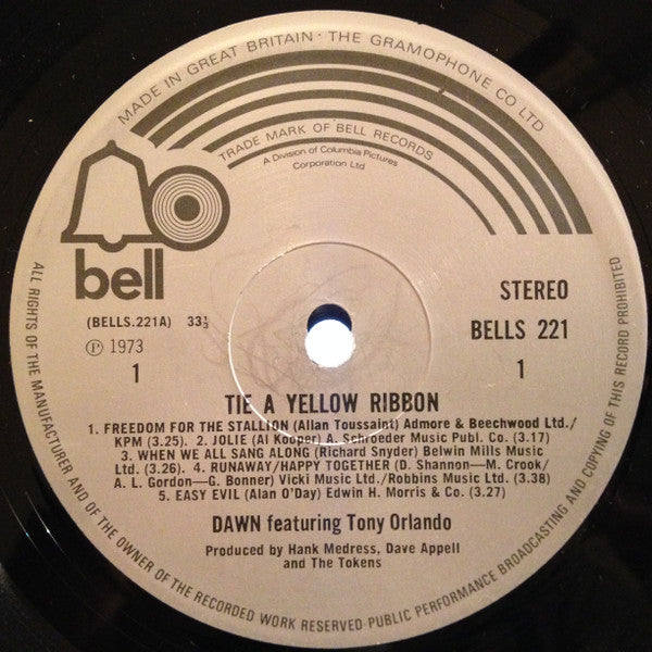 Dawn (5) : Tie A Yellow Ribbon (LP, Album)