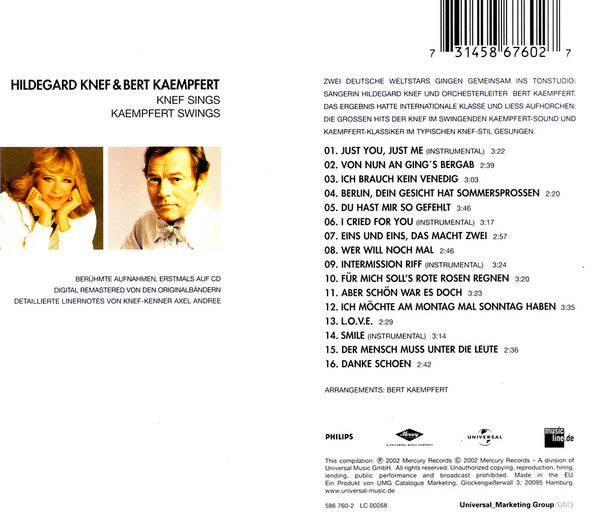 Hildegard Knef, Bert Kaempfert : Knef Sings Kaempfert Swings (CD, Comp)