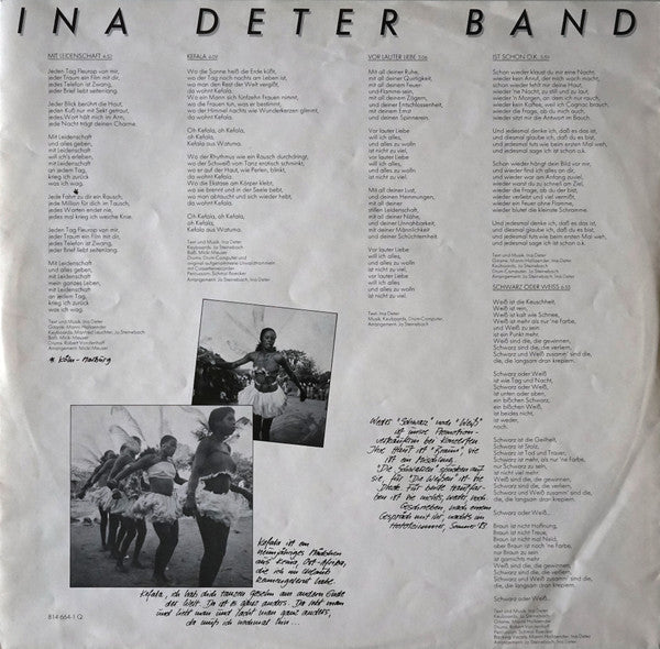Ina Deter Band : Mit Leidenschaft (LP, Album, Blu)