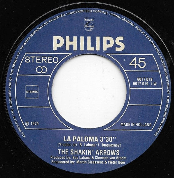 The Shakin' Arrows : La Paloma (7", Single)