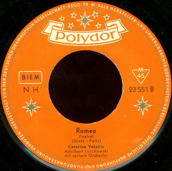 Caterina Valente : Wo Meine Sonne Scheint / Romeo (7", Single, Mono)