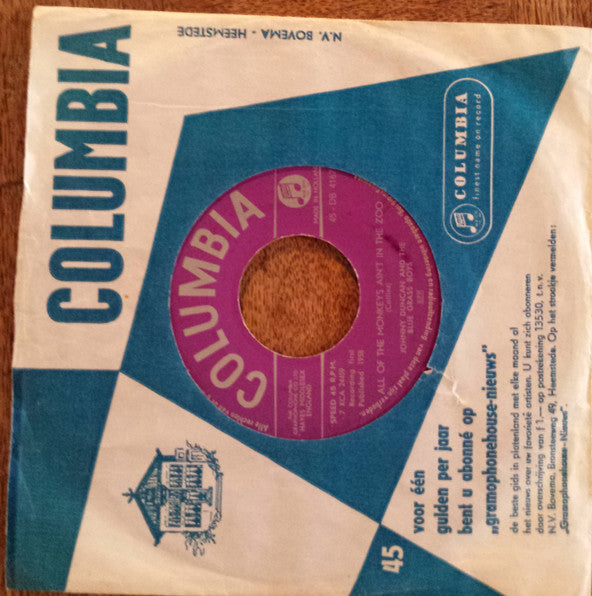 Johnny Duncan & His Blue Grass Boys : All Of The Monkeys Ain't In The Zoo / More & More (7", Single)