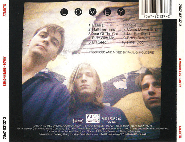 The Lemonheads : Lovey (CD, Album, RE, RP)