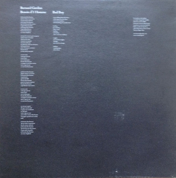 Bernard Gavilan : Besoin D'1 Homme (12")