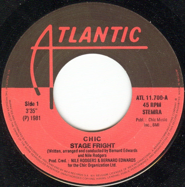 Chic : Stage Fright (7", Single)