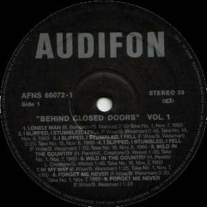 Elvis Presley : Behind Closed Doors 1 -Unreleased Studio And Live Concert Masters 1960-1972 (10", Comp, Unofficial)